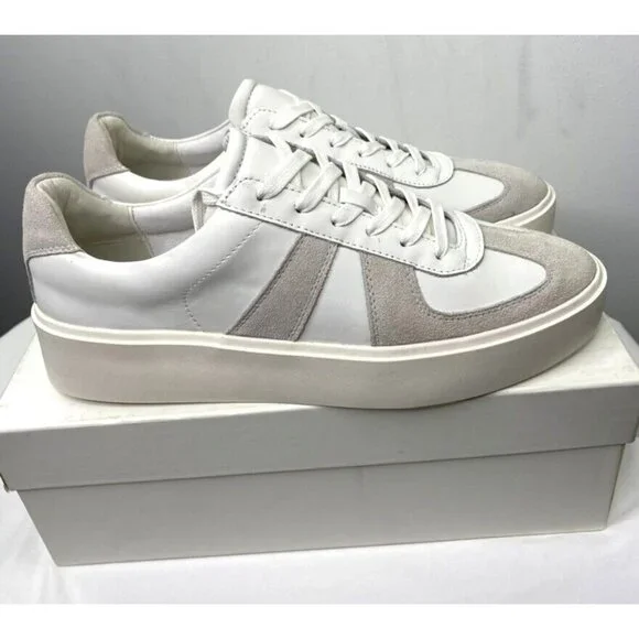 MNML Mens Gat Sneaker White Italian Leather Nubuck Size 12 - Picture 6 of 12